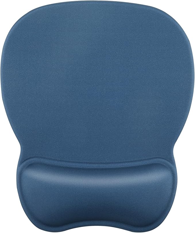 MROCO Ergonomic Mouse Pad with Gel Wrist Rest, Smooth Wrist Support Surface, Non-Slip PU Base for Pain Relief, Comfortable Mousepad for Computer, Laptop, Office & Home, 9.4 x 8.1 in, Navy Blue