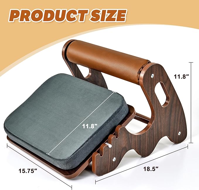 Spacocld Foot Rest for Under Desk at Work- Adjustable Rocking Foot Stool with 3 Height Position and Soft Crossbar, Ergonomic Wooden Footrest with Soft Sponge Pad for Home, Office