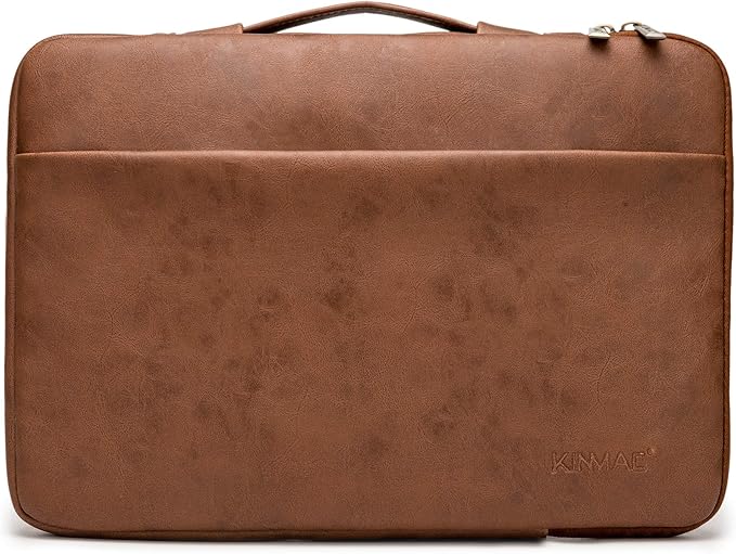 Kinmac 360° Protective Laptop Sleeve Case Bag Cover with Handle for MacBook Pro 16 inch,16 inch HP,Lenovo,Dell,ASUS,Acer Ultrabook and Business Laptop (Coffee PU)