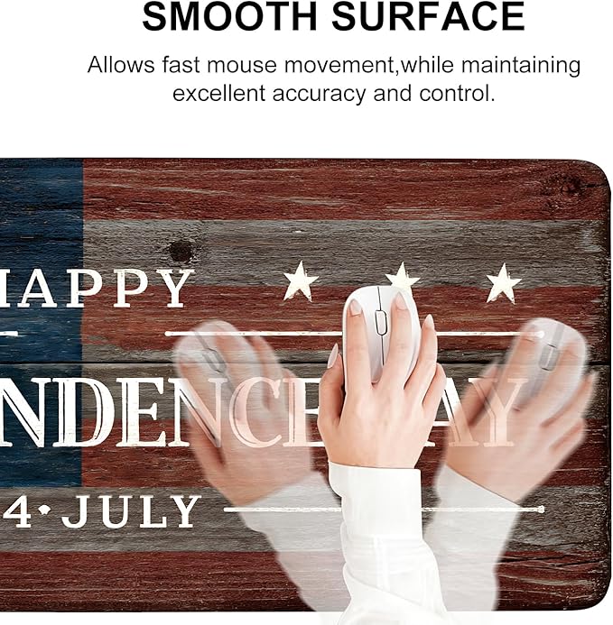 Mouse Pad, Large Anti-Slip with Stitched Edges Desk Mat Desktop Laptop Computer Desk Keyboard Mat,Table Protector Blotter Mat (National Flag, 35.4" x 15.7")
