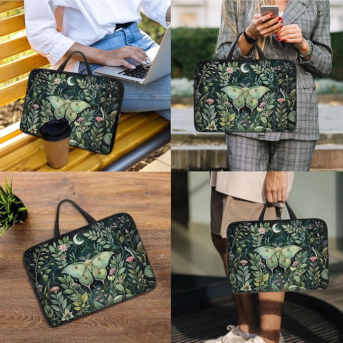 Laptop Sleeve Bag with Handle Computer Protective Soft Cover Case for 14 Inch 13 Inch Laptop,Wildflower Butterfly