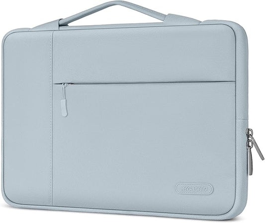 MOSISO Laptop Case 13.3 inch, 13-13.3 inch Laptop Sleeve with Handle Compatible with MacBook Air/Pro 13/Pro 14 M5 M4 M3 M2 M1,HP Dell ASUS Lenovo, Polyester Multifunctional Computer Bag, Baby Blue