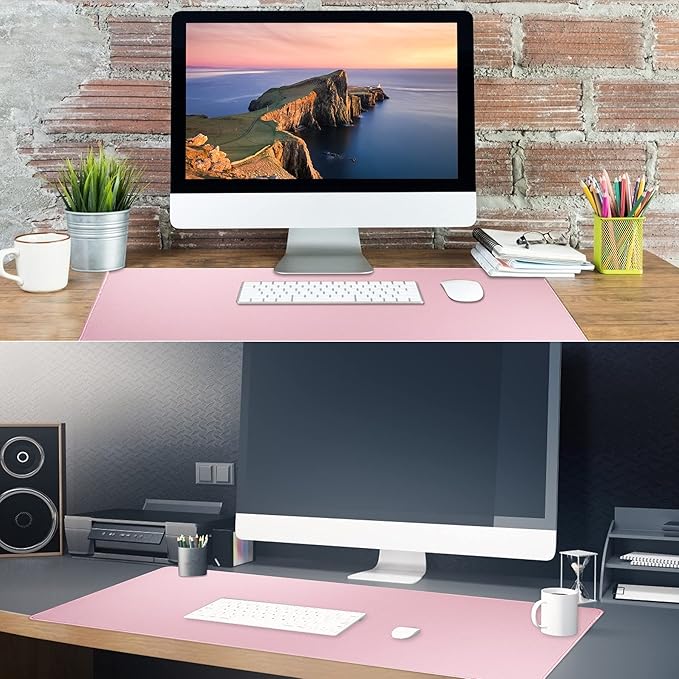 Large Gaming Mouse Pad with Stitched Edges,[27.5x11.8In] Extended Mouse Pad with Non-Slip Natural Rubber Base for Gamer/Desktop/Office/Home (70x30 Pinkus)