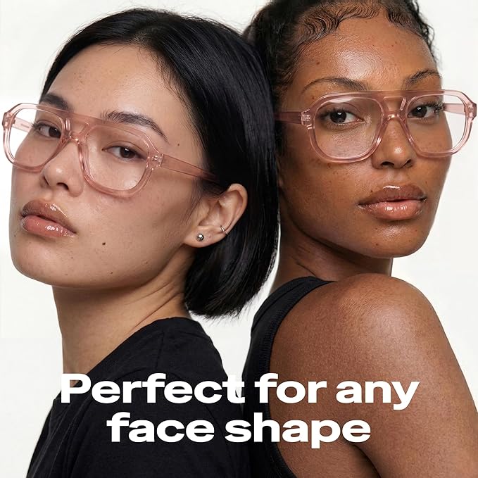 livho Retro Aviator Blue Light Blocking Glasses for Women Men with Soft Case, Trendy Rectangle Computer Eyeglasses