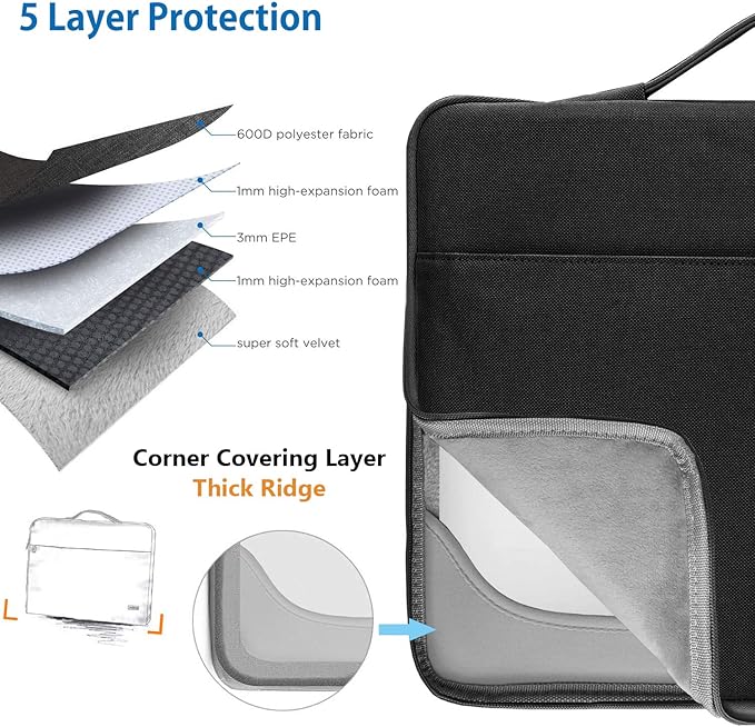 Hseok Laptop Sleeve 15.6-16 Inch Case Briefcase Compatible with MacBook Neo 16, MacBook Pro 16 M5/M4/M3/M2/M1, MacBook Air 15 M5, XPS 16 and Most 15.6-16 Notebooks,B01K01