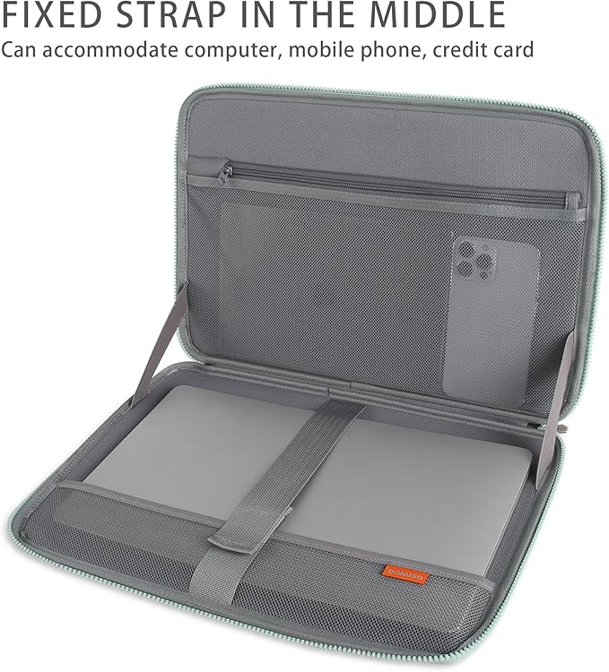 DOMISO 14 Inch Shockproof Waterproof Laptop Sleeve with Handle Lightweight Soft EVA Tablet Case for 14" Laptops/Lenovo ThinkPad/HP Pavilion 14 Stream 14 / Dell, Mint Green