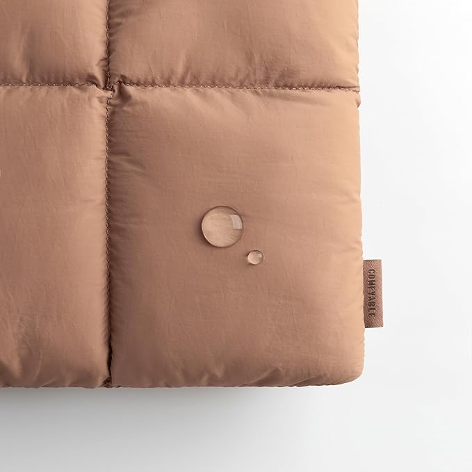 Comfyable Puffy Laptop Sleeve 13 Inch 14 Inch, Quilted Puffer Laptop Carrying Case for Women, Pillow Case Compatible with MacBook Air/Pro M5 M4 M3 M2 Pro/Max 2026, 13" MacBook Neo A18, Brown