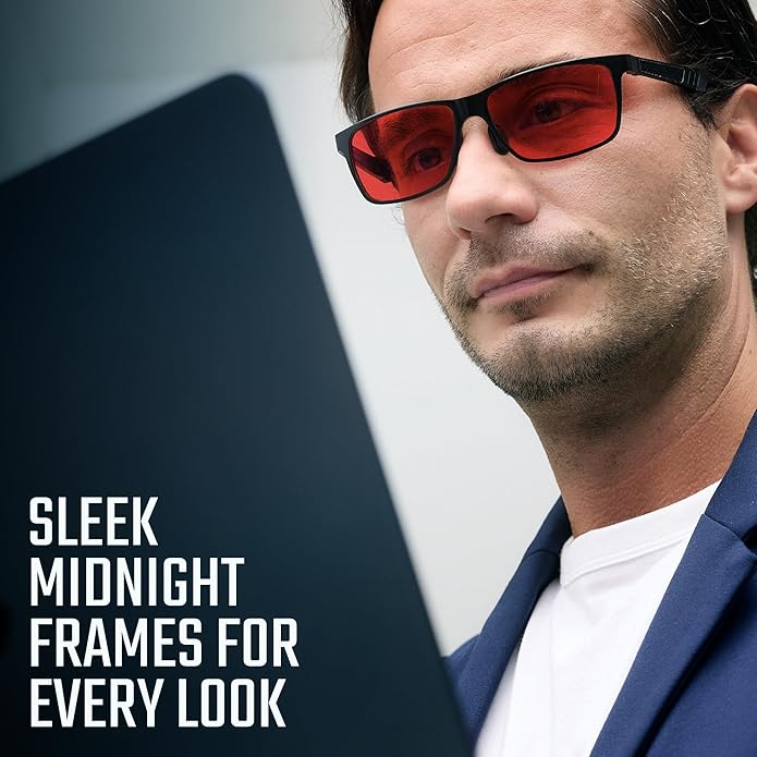 IBOANN Blue Light Glasses for Men - Lightweight Al-Mg Metal, Gaming Computer Blocking Glasses, Eye Protection Anti Eyestrain