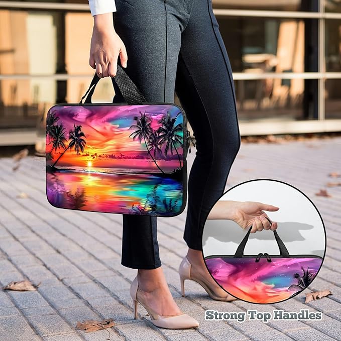 Universal Tablet Laptop Sleeve Case 10 inch, Summer Sunset Colorful Sky Slim Carrying Case Travel Laptop Bag Durable Handbag for 7 to 10-inch Laptops/Notebook/Kids Tablet/ipad/eBook Readers