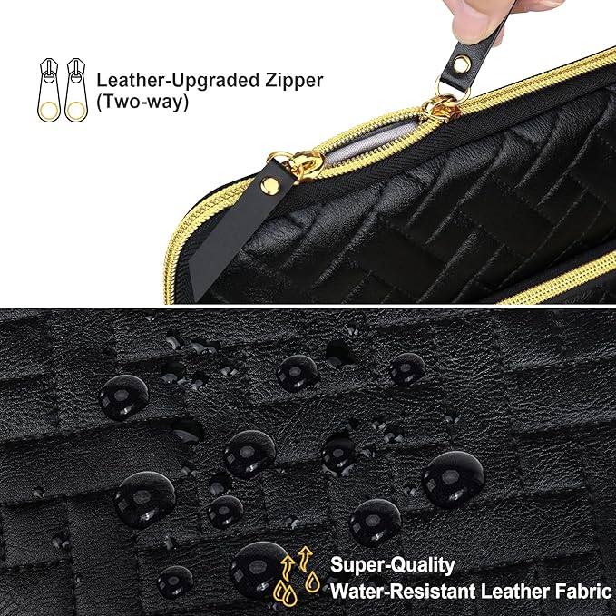 Lacdo Laptop Sleeve Case for 15 inch New MacBook Air M5/A3448 (2026), M4 A3241 2025, M3 A3114, M2 A2941 2024-2023, 15 inch MacBook Pro A1990 A1707 Computer Bag with Accessory Pocket, Elegant Black