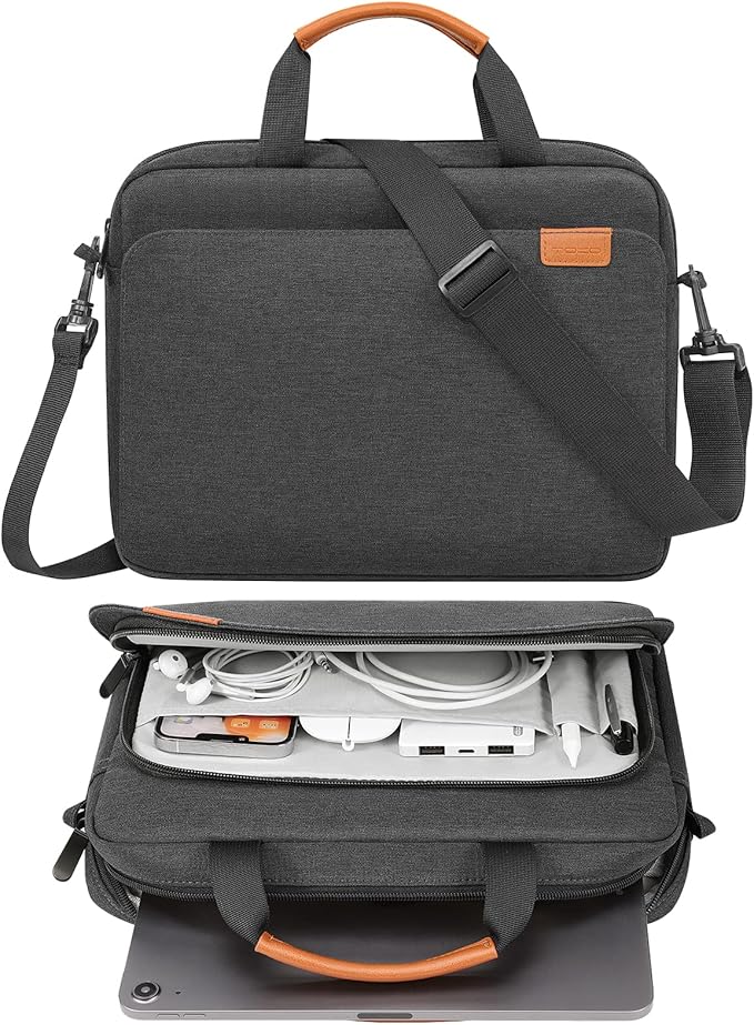 MoKo 13 Inch Tablet Sleeve Case Fits 13 Inch New iPad Pro M5 & Air M4 2026,iPad Pro 12.9 M2&M1,Surface Laptop Go 12.4,Galaxy Tab S8+/S9+ 12.4,Multi-Functional Pockets with Shoulder Strap,Black&Gray