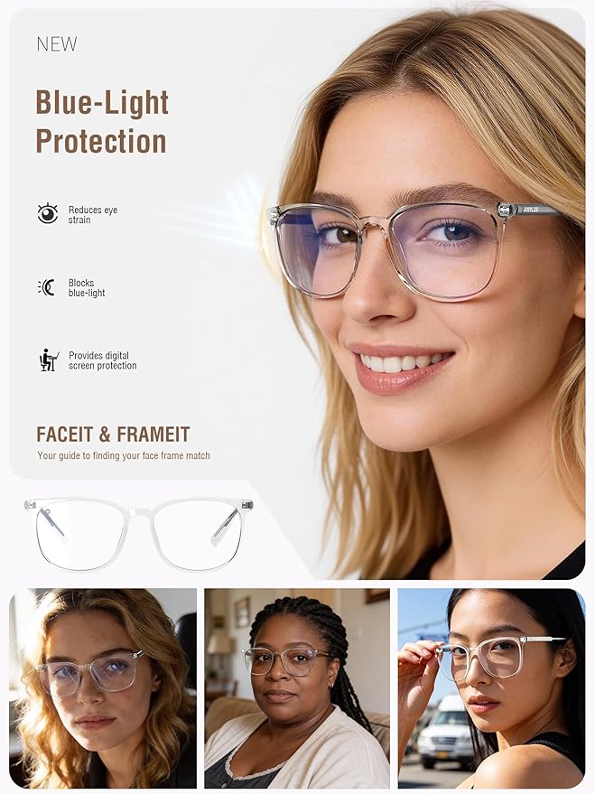 ANYLUV Blue Light Glasses for Woman Men, Womens Blue Light Blocking Glasses Computer Glasses Anti Eyestrain