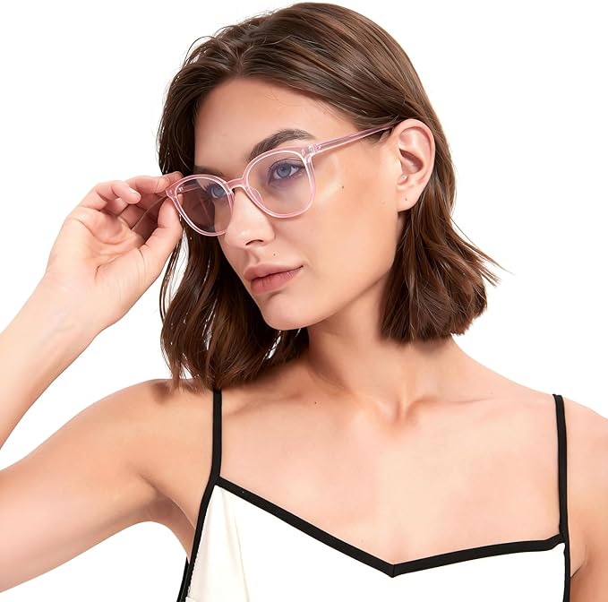 Women's Blue Light Blocking Glasses, TR90 Frame Computer Gaming Glasses Anti Eyestrain & UV Glare RF6208