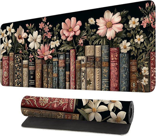 Mouse Pad, Large Anti-Slip with Stitched Edges Desk Mat Desktop Laptop Computer Desk Keyboard Mat,Table Protector Blotter Mat (Book, 31.5" x 11.8")