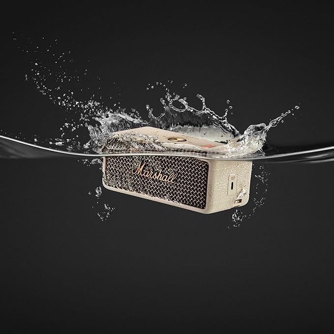 Marshall Emberton III Portable Bluetooth Speaker - Rugged Waterproof IP67 Design | Loud Stereo Sound, Deep Bass with 32+ Hr Playtime | Compact and Wireless for Travel and Outdoors - Cream