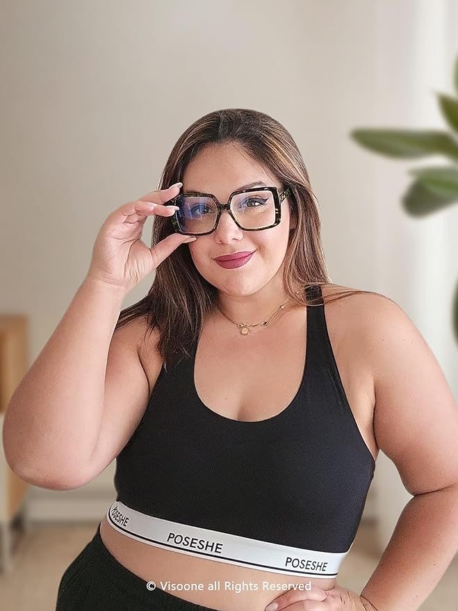 VISOONE Oversized TR90 Blue Light Blocking Glasses Fashion Accessories Non Prescription for Women Harvard