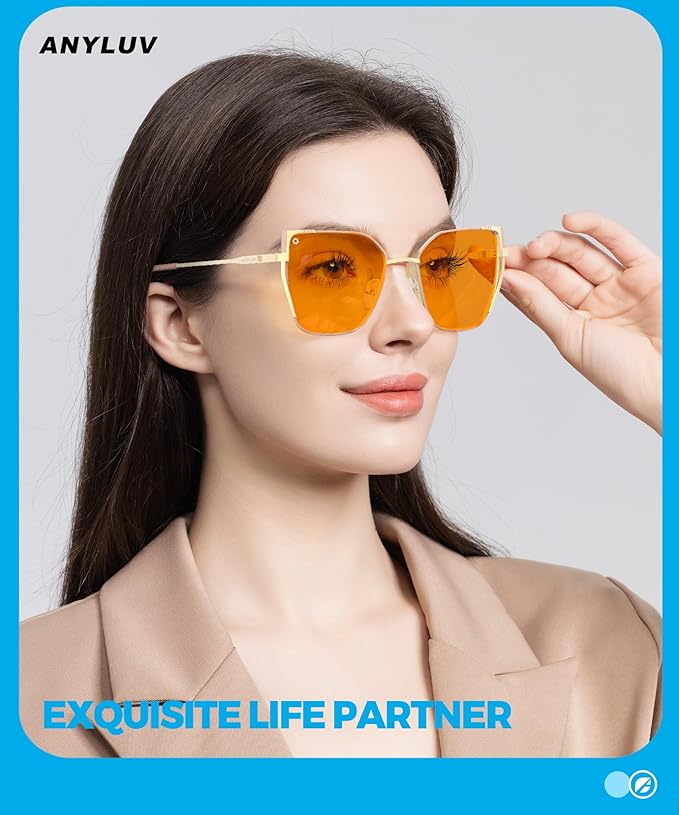 ANYLUV Blue Light Glasses for Woman Men, Womens Blue Light Blocking Glasses Computer Glasses Anti Eyestrain
