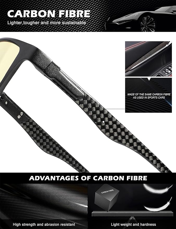 ANYLUV Carbon Fiber Reading Glasses for Men Women, Blue Light Blocking Computer Readers, Anti Glare Spring Hinge