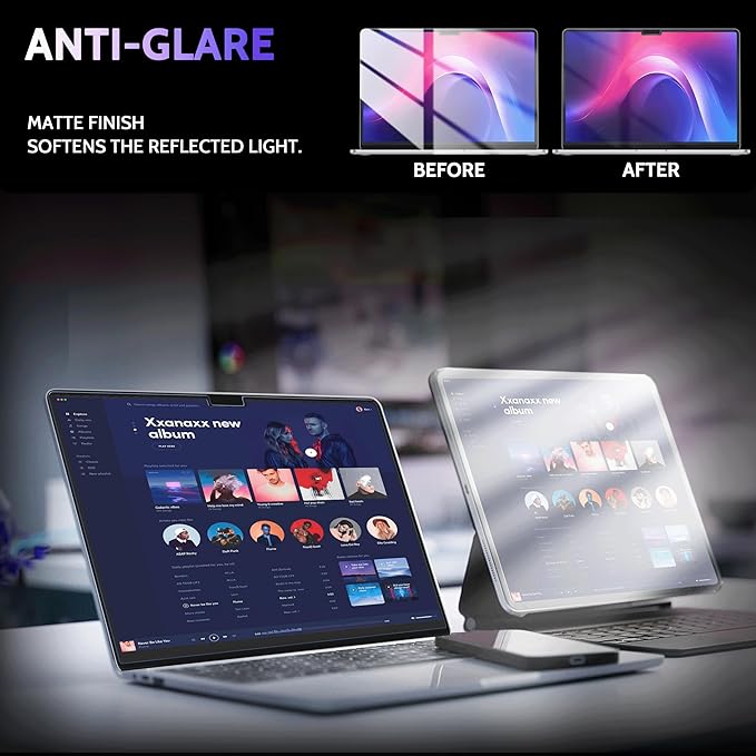 Peslv Magnetic Anti Blue Light Screen Protector for MacBook Air 15 Inch (2023-2026, M2, M3, M4, M5), Removable Glare Filter for 15.3" Mac Laptop Computer