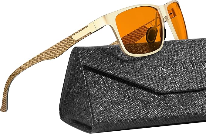 ANYLUV Carbon Fiber Reading Glasses for Men Women, Blue Light Blocking Computer Readers, Anti Glare Spring Hinge