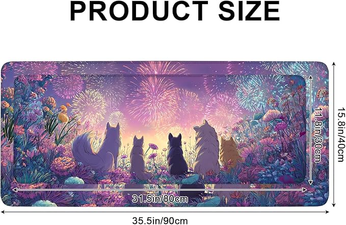 Mouse Pad, Large Anti-Slip with Stitched Edges Desk Mat Desktop Laptop Computer Desk Keyboard Mat,Table Protector Blotter Mat (Dog, 31.5" x 11.8")