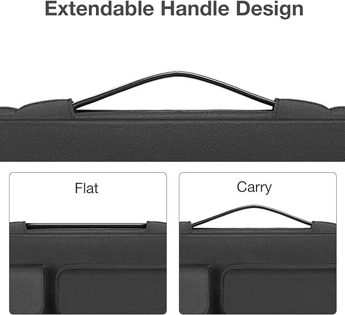 MOSISO 360 Protective Laptop Case 13.3 inch, 13-13.3 inch Laptop Sleeve Compatible with MacBook Air/Pro 13 / Pro 14, HP Dell ASUS Lenovo, Side Open Bag with 2 Raised&1 Flapover Pockets, Black