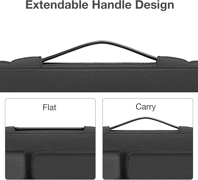 MOSISO 360 Protective Laptop Case 16 inch,15-15.6 inch Laptop Sleeve Compatible with MacBook Pro 16 M5 M4 M3 M2 M1,HP Acer Dell Lenovo ASUS,Side Open Bag with 2 Raised&1 Flapover Pockets, Black