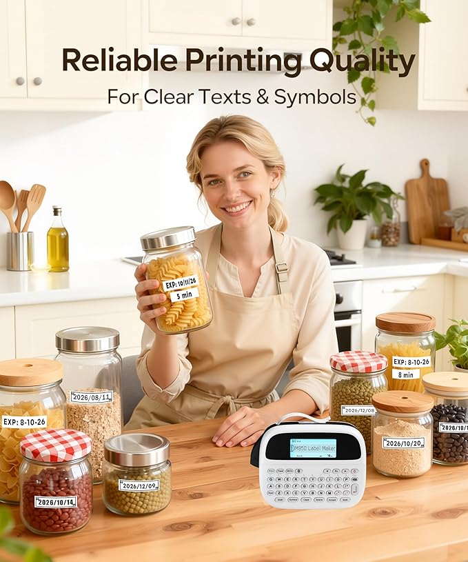 Label Maker Machine with-Tape, Rechargeable Label Maker Waterproof-Labels, Backlit Bluetooth Labeler, M950 12mm Portable Labeling Maker for Home Organization Office School Teacher Supplies