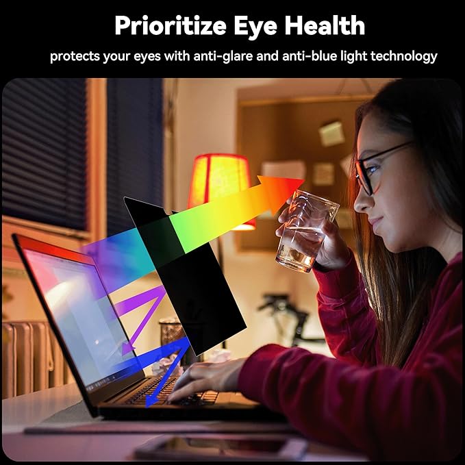 IPROKKO 360° Privacy Screen MacBook Pro 16 inch (2021, 2022, 2023, 2024, 2025,2026, M1, M2, M3, M4,M5,Pro, Max), Matte Anti Glare Blue Light 16.2in Mac Scratch Resistant Laptop Screen Protector Filter