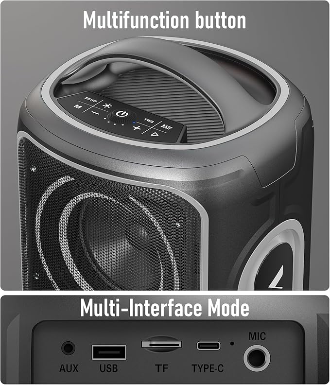 Large Bluetooth Speaker, 240W Peak Power Portable Party Speakers Bluetooth Wireless, 24H Playtime/Fast Charge/Bass Boost/RGB Lights/TWS/ IP65 Waterproof Outdoor Speaker for Party, Beach,Camping