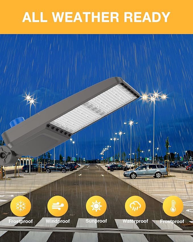 400W LED Parking Lot Lights 2 Pack, 56000LM 5000K Daylight, IP65 Waterproof, 0-10V Dimmable, UL & ETL Certified, Commercial Outdoor Lighting for Parking Lots, Stadiums, and Streets