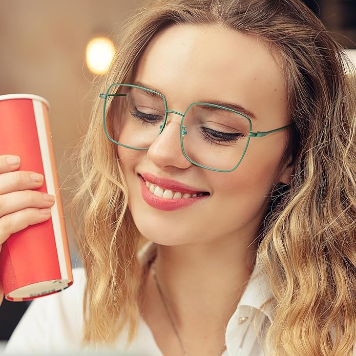 Dollger Blue Light Blocking Glasses women Anti Glare UV Filter Computer Gaming Glasses Retro matal square Eyeglasses Frame