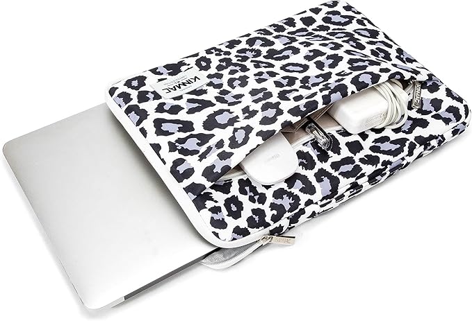 Kinmac 360 Protective Laptop Case Bag Sleeve with Handle for 12 inch-13.3 inch Laptops, Surface Pro, MacBook 13, MacBook Air 13" Retina, iPad Pro 12.9 (Leopard)