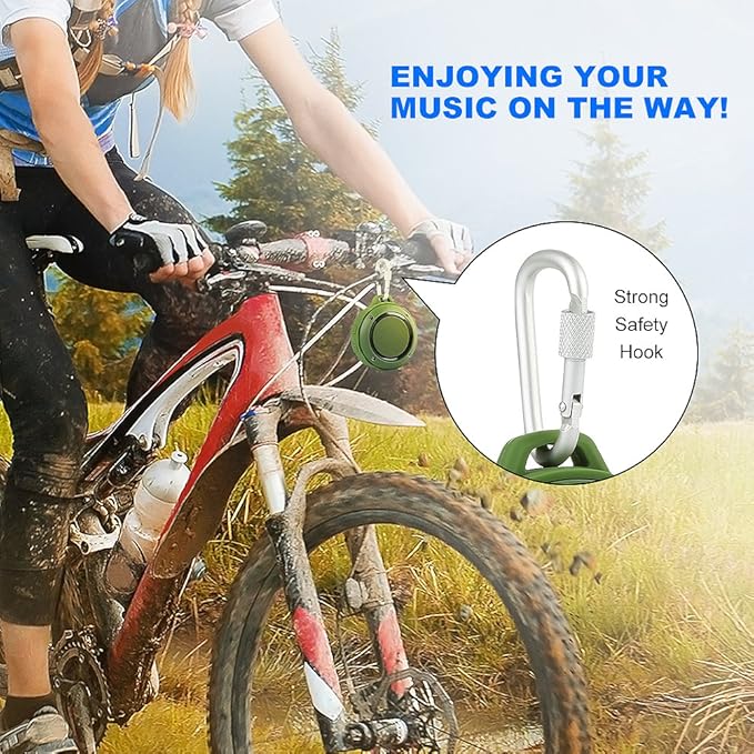Kunodi Outdoor Waterproof Bluetooth Speaker, Wireless Portable Mini Travel Speaker with Subwoofer, Enhanced Bass, Built in Mic for Sports, Pool, Beach, Hiking, Camping (Green)