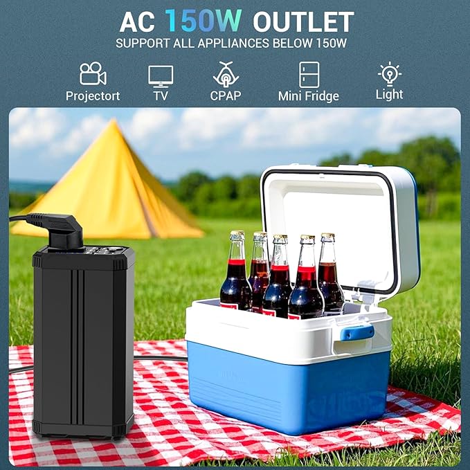 ZEALOTT Portable Power Bank 40500mAh /150W AC Outlet，1 DC Ports，3 USB Ports, PD 65W Fast Charging Compatible with Laptop MacBook iPhone, Home Backup Power Supply, Outdoors Camping & RVs