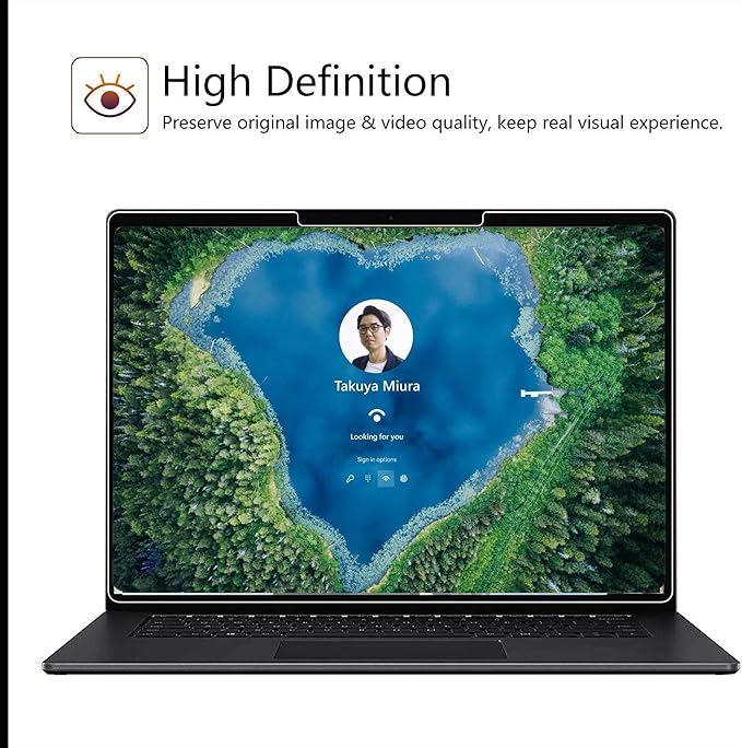 Megoo ArmorShield Screen Protector for Surface Laptop 13 Inch (2025), Tempered Glass, [9H+ Military Grade] [3X Shatterproof Protection], HD Clear, Easy Installation, 2 Pack