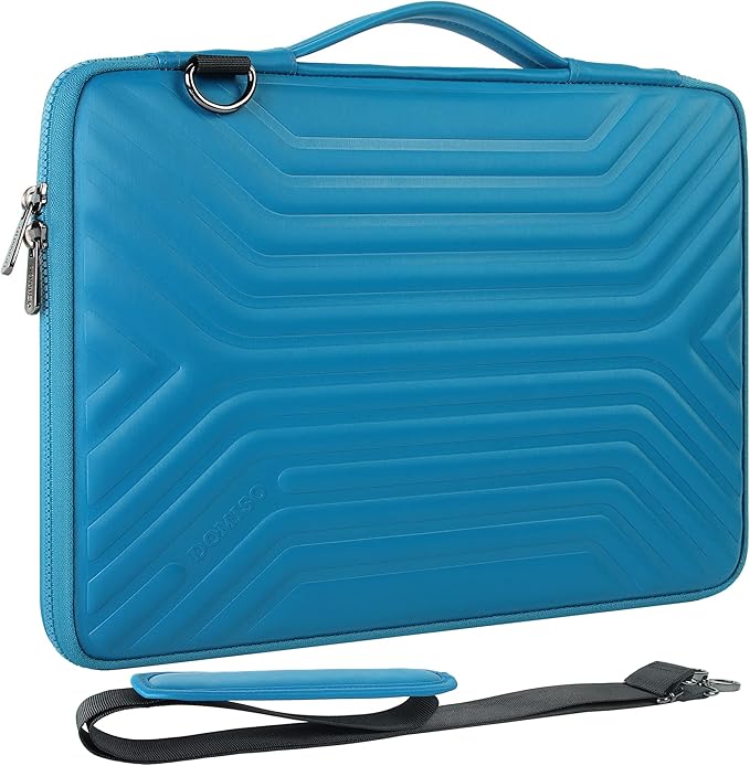 DOMISO 15.6 Inch Shockproof Waterproof Laptop Sleeve with Strap Lightweight Soft EVA Tablet Case for 15.6" Laptops/Apple/Lenovo IdeaPad/Acer Aspire E15 / HP Envy 15 / Dell, Blue