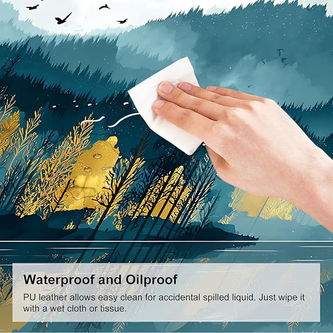 Mouse Pad, Large Anti-Slip with Stitched Edges Desk Mat Desktop Laptop Computer Desk Keyboard Mat,Table Protector Blotter Mat (Lake, 35.4" x 15.7")