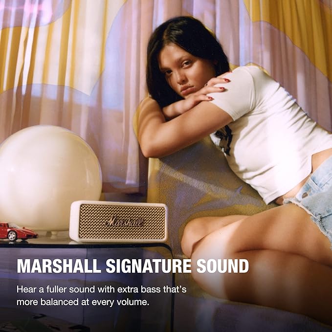Marshall Emberton III Portable Bluetooth Speaker - Rugged Waterproof IP67 Design | Loud Stereo Sound, Deep Bass with 32+ Hr Playtime | Compact and Wireless for Travel and Outdoors - Cream