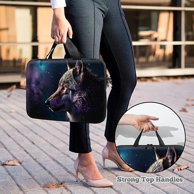 Universal Tablet Laptop Sleeve Case 10 inch, Magic Wolf Slim Carrying Case Durable Handbag Travel Laptop Bag for 7 to 10-inch Laptops/Notebook/Kids Tablet/ipad/eBook Readers