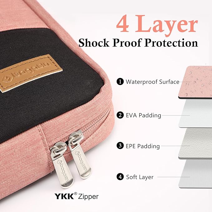 bagasin Laptop Sleeve Case 13 13.3 inch for MacBook Air M2/M1 2022-2018, MacBook Pro 2022-2016 M2 M1, 12.9 iPad Pro 6-3 Gen, Water Resistent Laptop Bag