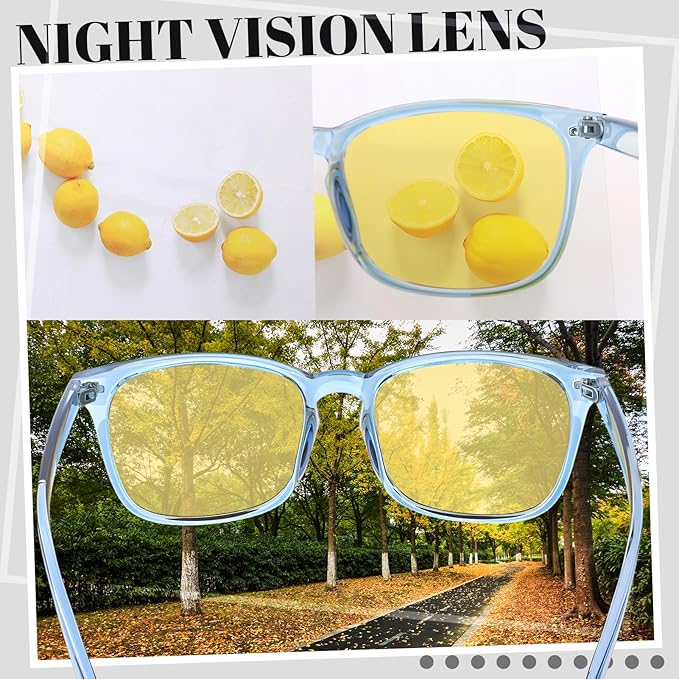 Polarized Sunglasses for Women Men, Night Driving Glasses Anti Glare Yellow Lens UV 400 for Day Night Use