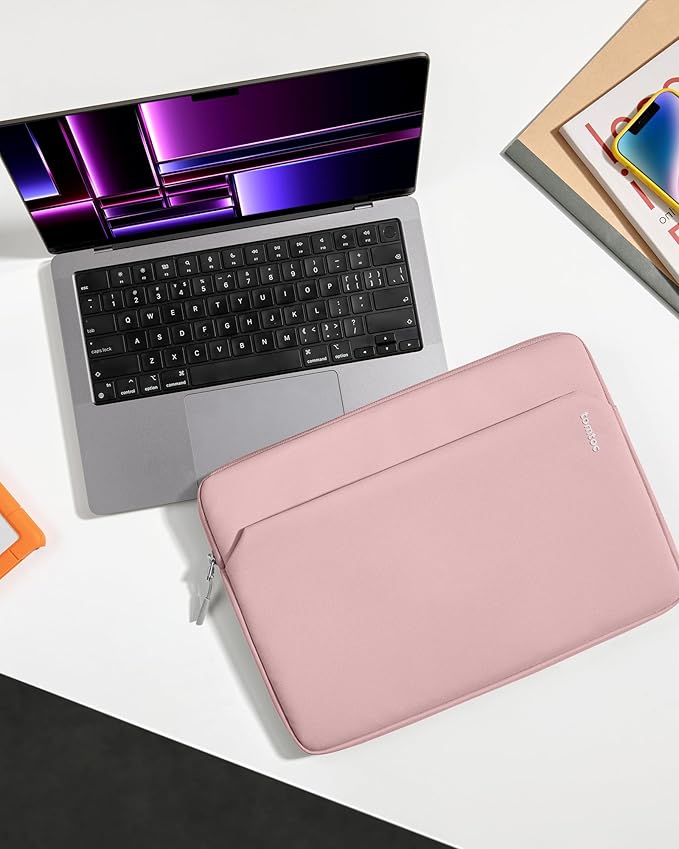 tomtoc Slim Laptop Sleeve for 14-inch MacBook Pro M5/M4/M3/M2/M1 Pro/Max 2026-2021, Water-Resistant Protective Case for 13.8 Inch Surface Laptop AI PC, Accessory Bag