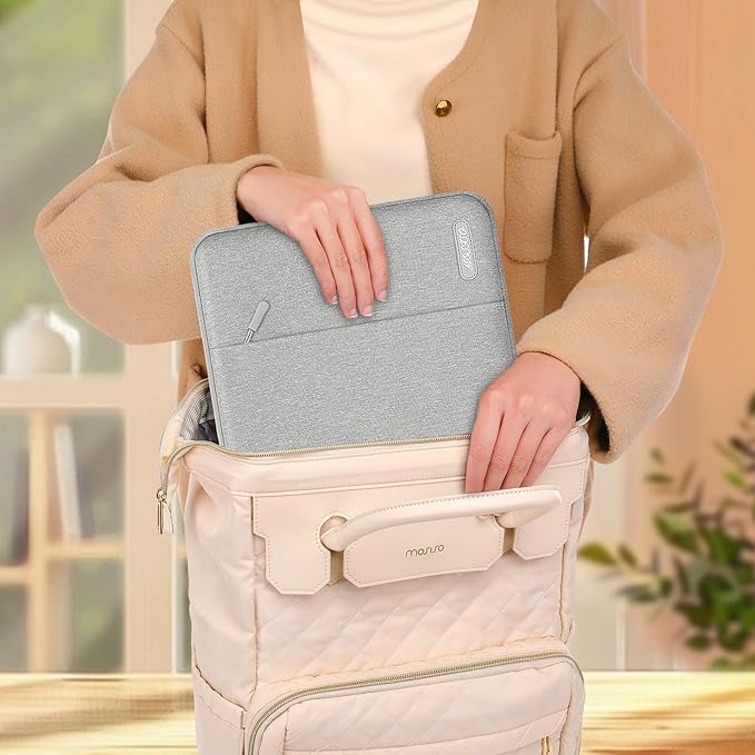 MOSISO Laptop Case 15 inch, 15 inch Laptop Sleeve Compatible with MacBook Air M5 A3448 M4 A3241 M3 A3114 M2 A2941 2026-2023, Dell XPS, Polyester Vertical Computer Sleeve Bag with Pocket, Gray