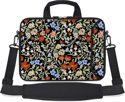 RICHEN Messenger Bag Carrying Case Sleeve with Handle Accessory Pocket Fits Laptops/Notebook/ebooks/Kids tablet/ipad (11-13.3 inch, Flowers2)