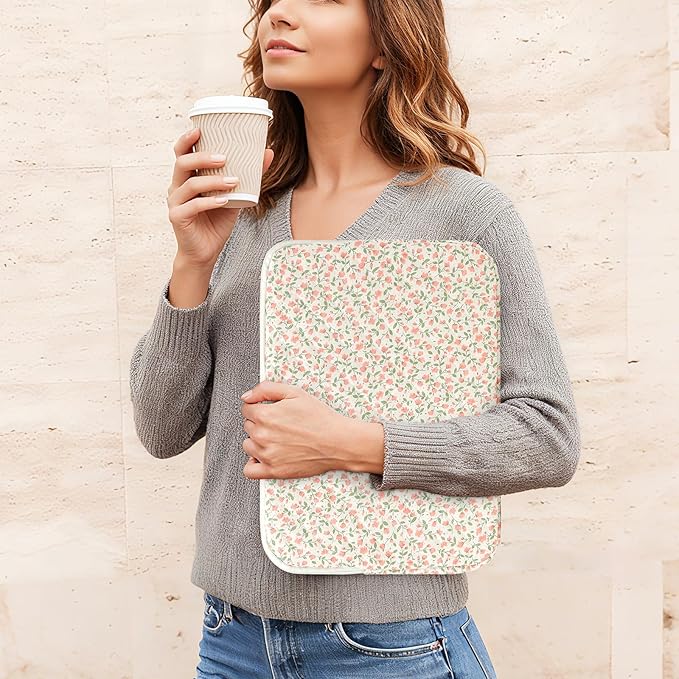 Puffy Laptop Sleeve 13 Inch Cute Quilted Laptop Protective Case Padded Floral Computer Sleeve for MacBook (B-Pink, 13 Inch)
