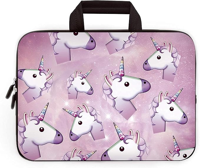 14 15 15.4 15.6 inch Laptop Handle Bag Computer Protect Pouch Holder Notebook Sleeve Neoprene Cover Soft Carrying Travel Case Fit Dell Lenovo Toshiba HP Chromebook ASUS Acer(Pink Unicorn)
