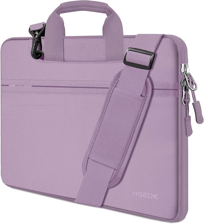 Hseok 17.3 Inch Laptop Shoulder Bag, Water-Resistant & Shockproof Protective Computer Case Compatible with 17.3 inch Dell Asus HP Lenovo Acer MSI Notebooks,Purple