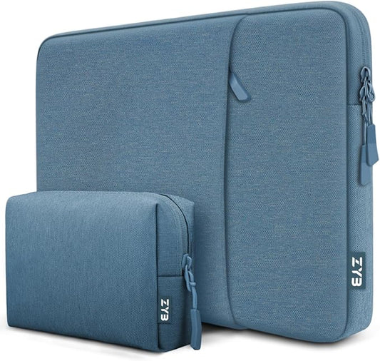 ZYB Waterproof Laptop Case 13 Inch,13 Inch Laptop Sleeve for MacBook Neo Air 13 13.6 M5 M4 M3-M1 2026-2017,MacBook Pro 14/13 M5 M4 M3-M1 2026-2012,Lenovo etc 13.3" with Pocket&Accessory Bag-Haze Blue