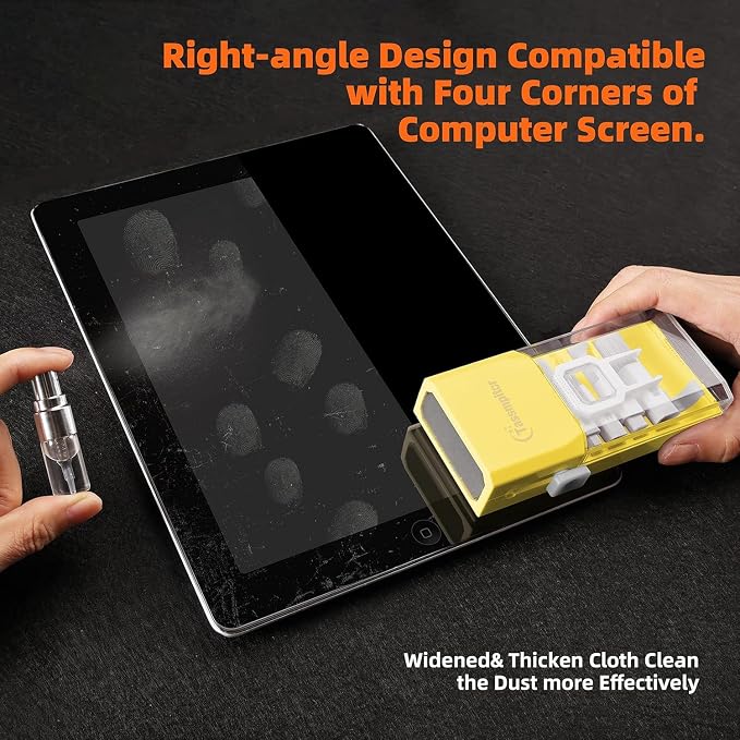 Tassmpitor Laptop Screen Keyboard Cleaner Kit, All in 1 Electronics Cleaning Tool for MacBook iPad iPhone Pro Cell Phone, Brush Tool for Tablet, Computer, PC Monitor,TV Camera Lens with Patent, Yellow - Image 9